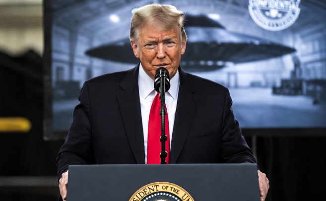 Recreación con IA del anuncio de vida extraterrestre Recreación con IA del anuncio de vida extraterrestre