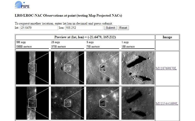 Algunas de las anomalías analizadas en el cráter Paracelso C Algunas de las anomalías analizadas en el cráter Paracelso C