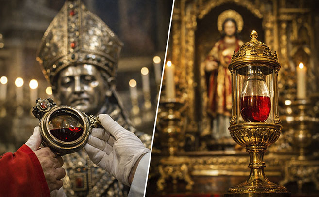 Tanto San Genaro como San Pantaleón licúan su sangre