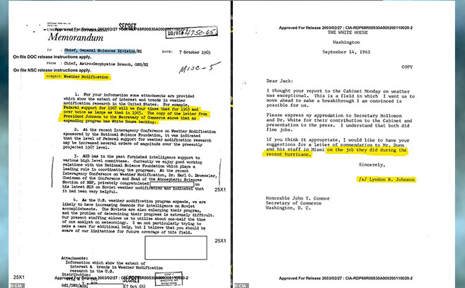 Memorandum del presidente Johnson y la manipulación climática