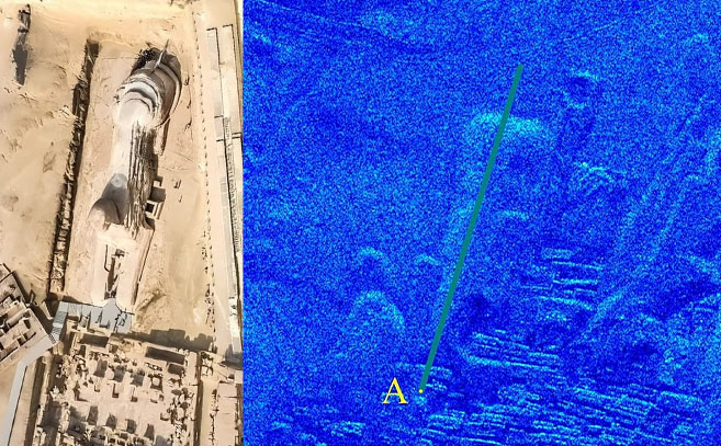 Los escaneos SAR (dcha) concuerdan con una esfinge