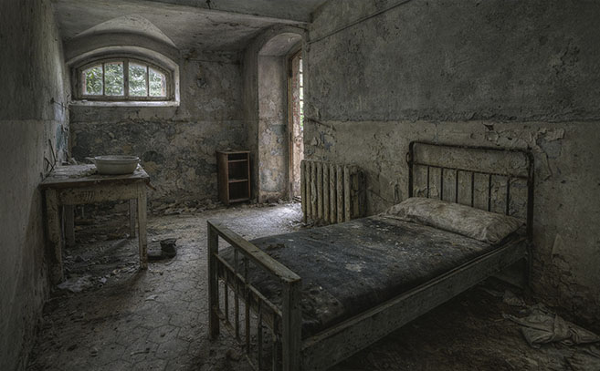 Las habitaciones del sanatorio parecen detenidas en el tiempo