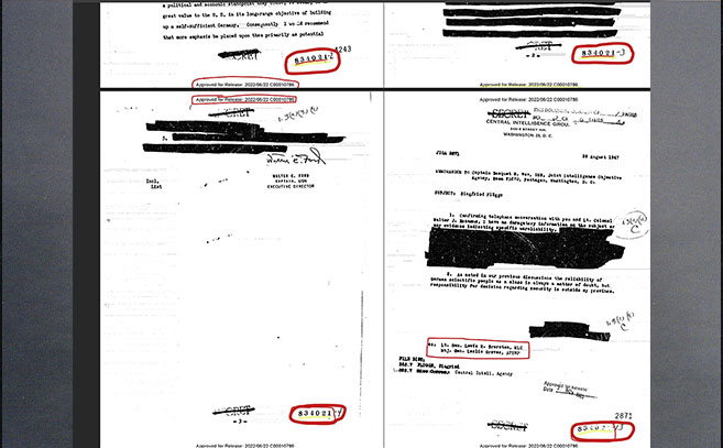 Algunos códigos de los documentos MJ12 coinciden con la Operación Paperclip