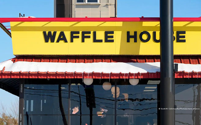 Un establecimiento de la cadena Waffle House donde apareción el teletransportado