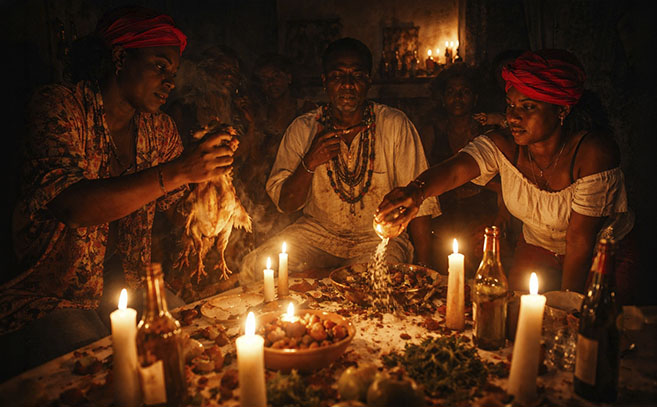 Las religiones animistas afroamericanas han encontrado su hueco en el Polígono Norte de Sevilla