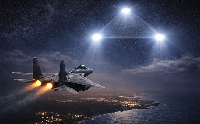 Un caza del ejército del aire español persiguió a unas luces triangulares en el cielo de Granada Un caza del ejército del aire español persiguió a unas luces triangulares en el cielo de Granada