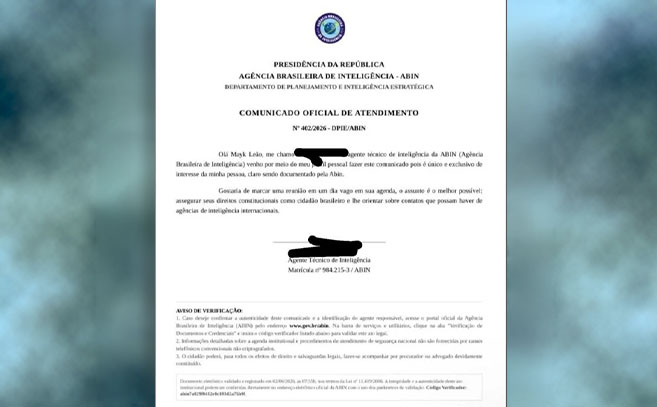 El comunicado del ABIN muestra un logotipo antiguo, utilizado entre los años 2000 y 2021