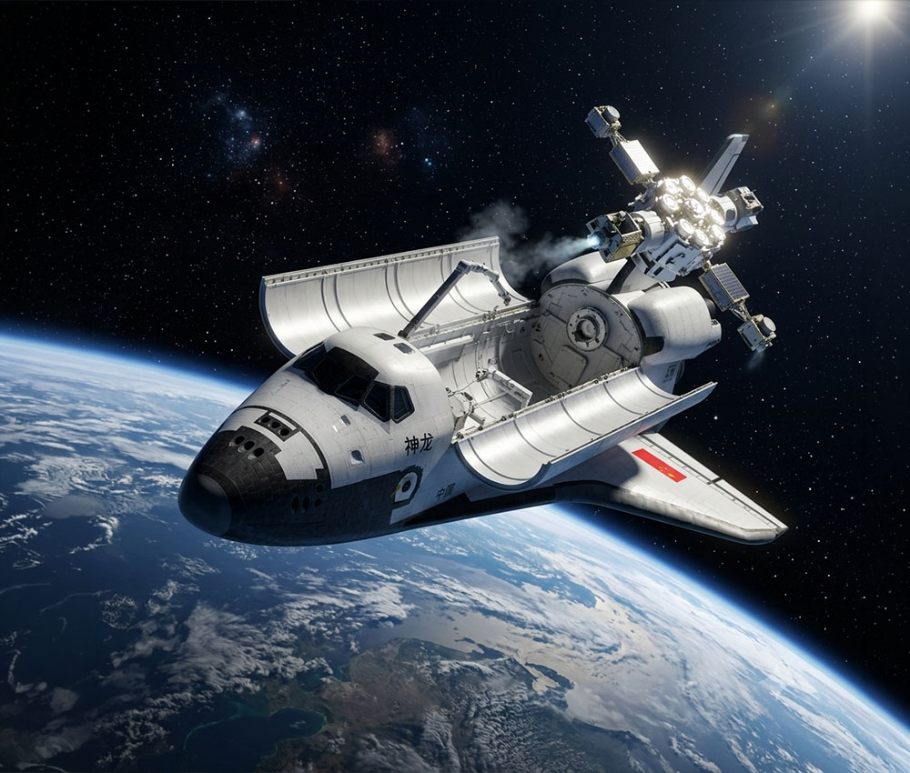 El Shenlong libera un subsatélite en el espacio