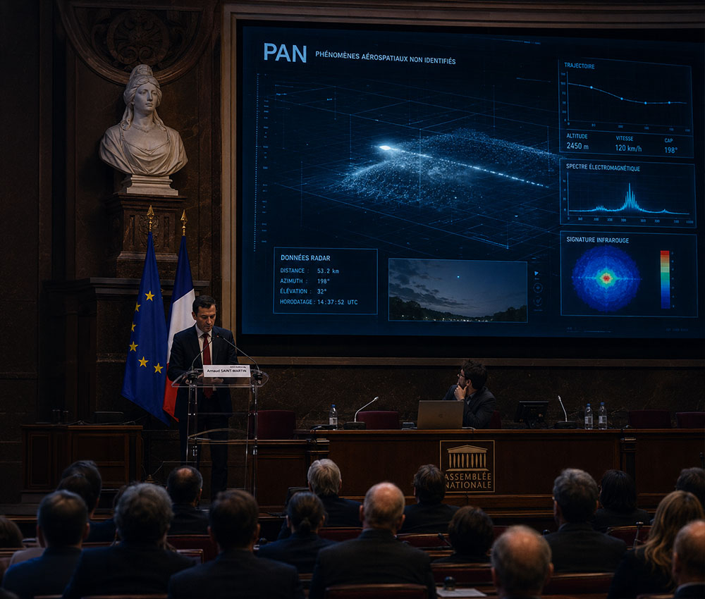 El fenómeno ovni se ha debatido en la Asamblea Nacional francesa (Imagen IA) 