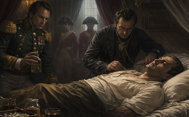 Recreación de la muerte de Napoleón Recreación de la muerte de Napoleón