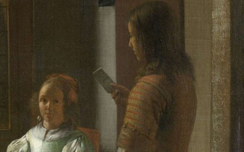 El CEO de Apple, Tim Cook, bromeó con una pintura en la aparece una carta de formato similar a su iPhone El CEO de Apple, Tim Cook, bromeó con una pintura en la aparece una carta de formato similar a su iPhone