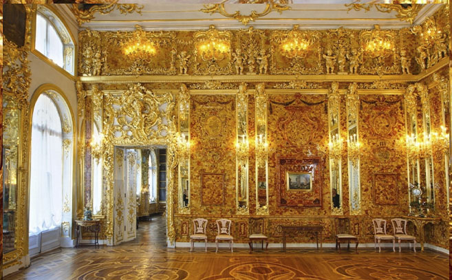 Otra panorámica del Salón de Ámbar en San Petersburgo