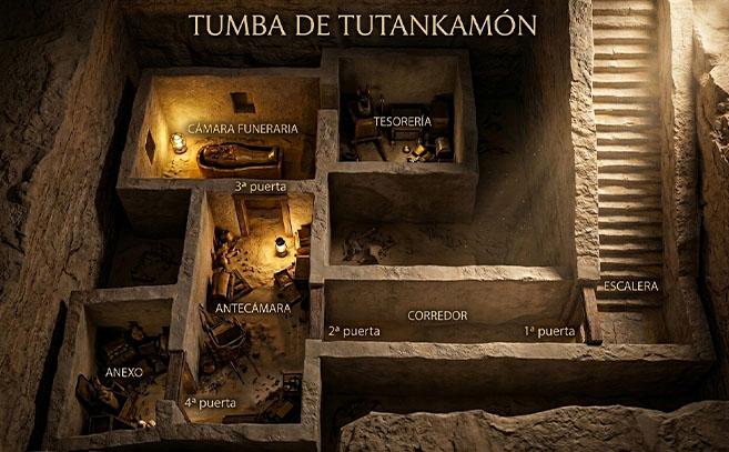 Plano de la tumba de Tutankamón