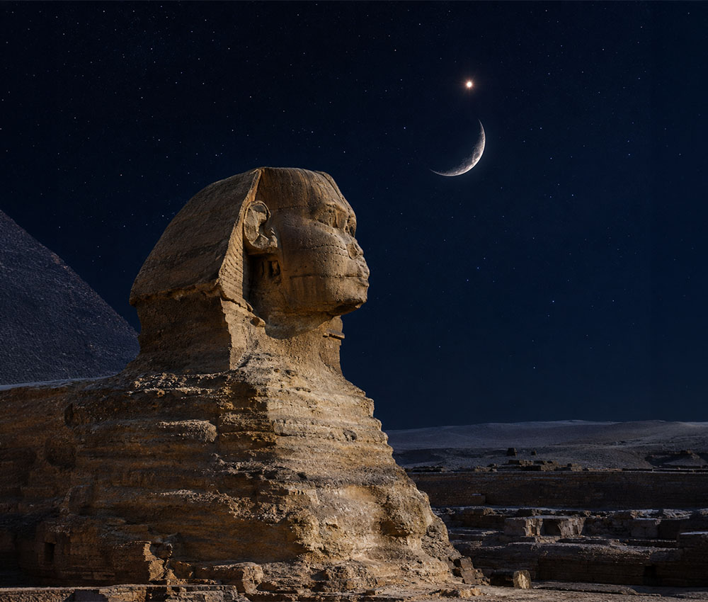 La alineación de la Luna, Regulus y la esfinge tuvo lugar el 7 de octubre