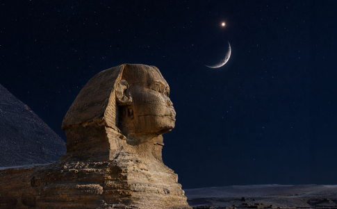 La alineación de la Luna, Regulus y la esfinge tuvo lugar el 7 de octubre