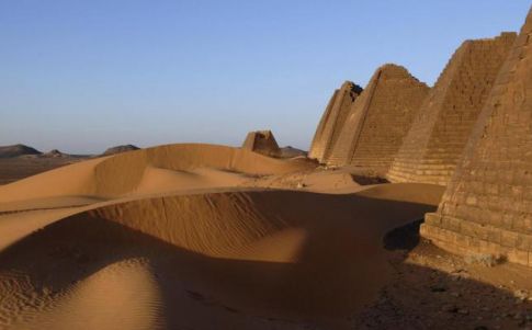 Aspecto de las pirámides descubiertas en Sudán