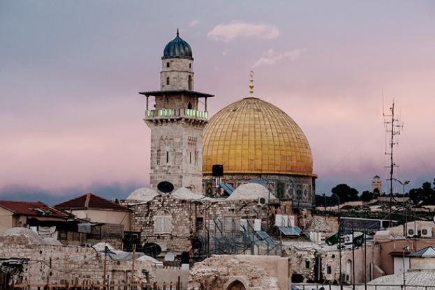Cúpula de la roca en la explanada de las mezquitas de Jerusalén