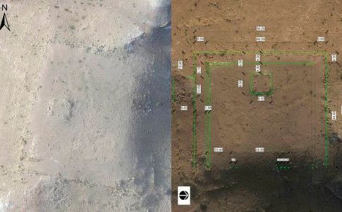 Imagen de satélite que identifica la plataforma descubierta en Petra