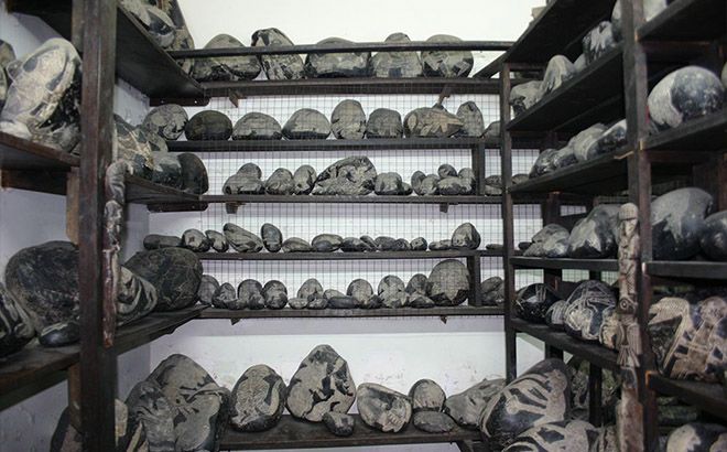 Parte del museo del doctor Cabrera, con más de 10.000 piedras grabadas.